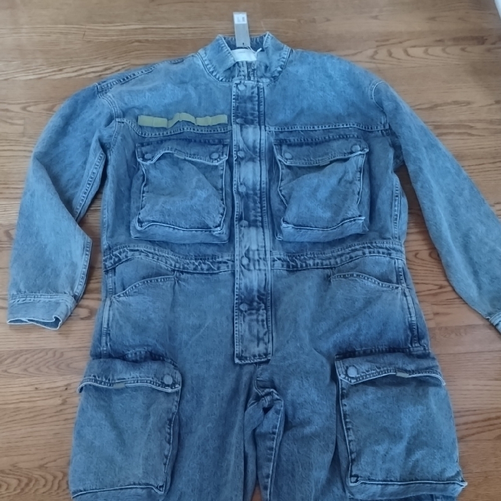Hudson+Zoe Jeans Men's Blue Denim Cargo Jumpsuit - Picture 4 of 16